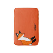 動物パーソナライズされたカスタマイズキツネオレンジ バスマット (正面縦)