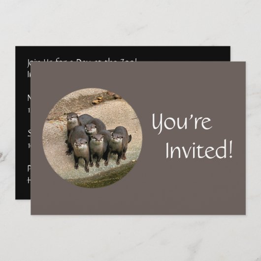 動物パーソナライズされた園の誕生日パーティーのアターズデー 招待状 (正面/裏面)