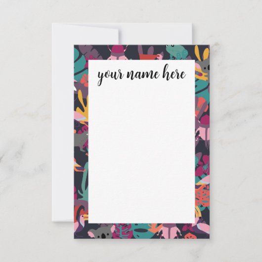 動物パーソナライズされた型 サンキューカード (正面)