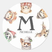 動物パーソナライズされた贈与及び封筒クラス ラウンドシール (正面)