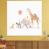 動物パーティーかわいい子供部屋アート誕生日の犬 キャンバスプリント (インサイチュ (リビング))