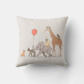 動物パーティーかわいい子供部屋アート誕生日の犬 クッション (裏面)