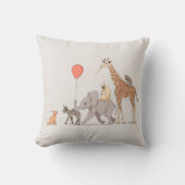 動物パーティーかわいい子供部屋アート誕生日の犬 クッション (正面)