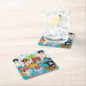 動物パーティー海賊広場紙コースター スクエアペーパーコースター (インサイチュ)