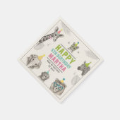 動物パーティー野生動物誕生日紙プレート スタンダードカクテルナプキン (角)