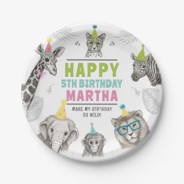 動物パーティー野生動物誕生日紙プレート ペーパープレート