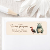 動物ヒッポバードサファリ差出人住所 ラベル (インサイチュ)