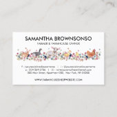 動物ヒツジ鴨うさぎ鶏農家のロゴ 名刺 (裏面)