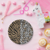 動物ヒョウのゼブラパターン ペーパープレート (パーティー)