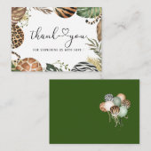 動物ヒョウ印刷ジャングル野生の赤ちゃんシャワー ノートカード (正面/裏面)