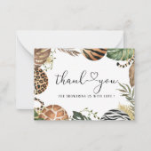 動物ヒョウ印刷ジャングル野生の赤ちゃんシャワー ノートカード (正面)