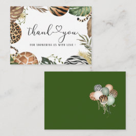 動物ヒョウ印刷ジャングル野生の赤ちゃんシャワー ノートカード