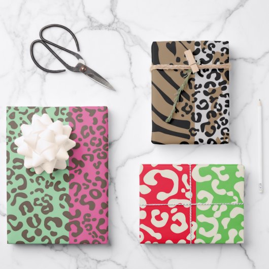動物ヒョウ柄ラッピング紙 ラッピングペーパーシート (正面)
