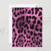 動物ヒョウ柄 – ピンク ポストカード (正面/裏面)