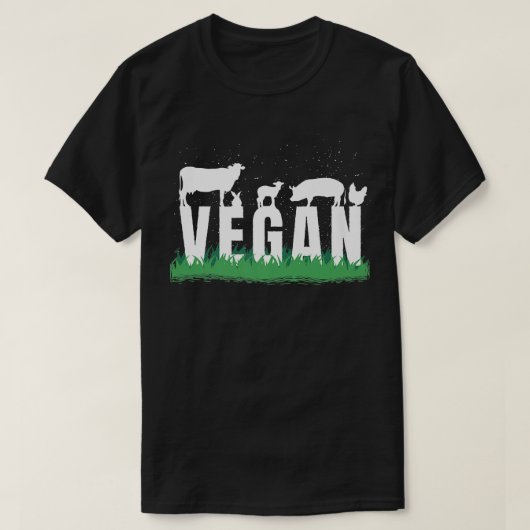 動物ビーガン Tシャツ (デザイン正面)