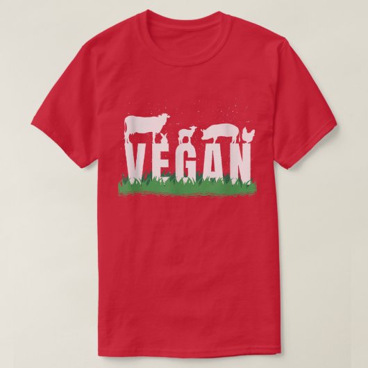 動物ビーガン Tシャツ (デザイン正面)