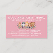 動物ベビークマキツネラクーンラビットピンク 名刺 (裏面)