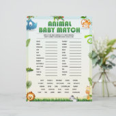 動物ベビーマッチベビーシャワーゲーム[動物テーマ] レターヘッド (スタンド正面)