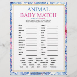 動物ベビーマッチ[フローラ水彩画] レターヘッド