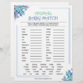 動物ベビーマッチ[青フローラテーマ] レターヘッド (正面/裏面)