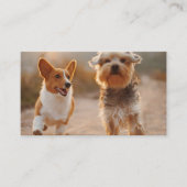 動物ペットインフルエンサー全写真QRコードブラック 名刺 (正面)