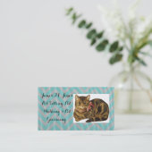 動物ペット着席猫犬の事務所の心配 名刺 (スタンド正面)