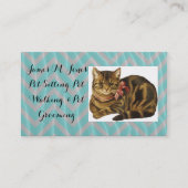 動物ペット着席猫犬の事務所の心配 名刺 (正面)