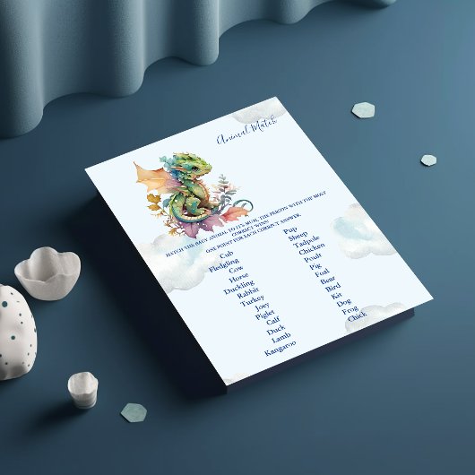 動物マッチ赤ちゃんシャワーゲーム