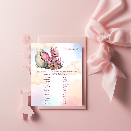 動物マッチ赤ちゃんシャワーゲーム