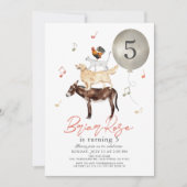 動物ミュージシャンおとぎ話キッド誕生日 招待状 (正面)