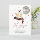 動物ミュージシャンおとぎ話キッド誕生日 招待状 (スタンド正面)