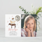 動物ミュージシャンおとぎ話フォトキッド誕生日 招待状 (スタンド正面)