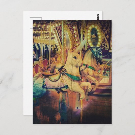 動物メリーの周りを回グランジる ポストカード (正面/裏面)