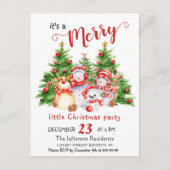 動物メリーリトルクリスマスパーティーカード ポストカード (正面)