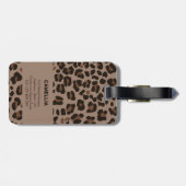 動物モダンヒョウ皮ダークブラウン ラゲッジタグ (裏面横)