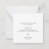 動物モダン共有ラブQRコードテーブルカード ノートカード (裏面)