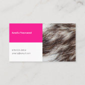 動物モダン毛皮ペット座りドッグウォーカーホットピンク 名刺 (裏面)