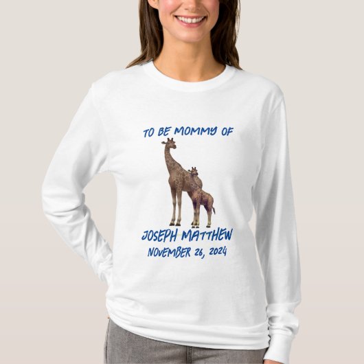 動物モチーフのママ-to-Be Tシャツ (正面)