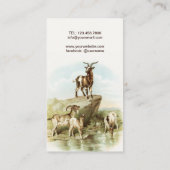 動物ヤギヴィンテージ芸術 名刺 (裏面)