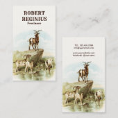 動物ヤギヴィンテージ芸術 名刺 (正面/裏面)