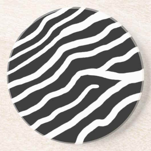 動物ユニーク砂岩コースター – Zebra Print コースター (正面)