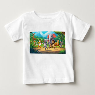 動物ユーモアのあるパーティー両面Tシャツ ベビーTシャツ