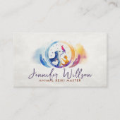 動物レイキヒーリング水彩画 名刺 (正面)