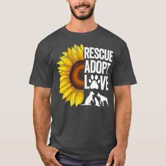 動物レスキューひまわりレスキュー愛を採用 Tシャツ