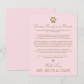 動物レスキュー募金 ピンクゴールド ウェディング エンクロージャーカード (正面/裏面)