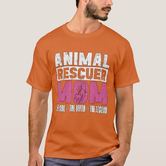 動物レスキュー隊ママへ アイドルへ ミスへ レスキュー家族 Tシャツ (正面)