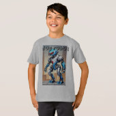 動物ロボット – ネコ犬 – ヘビ – ライオンと黒ヒョウ Tシャツ (正面フル)