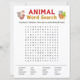 動物ワードサーチゲーム