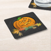 動物不気味カボチャ スクエアペーパーコースター (アングル)