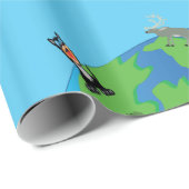 動物世界地図かわいい野生動物イラストレーション ラッピングペーパー (ロールコーナー)